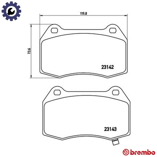 Brake pad set disc - set, p