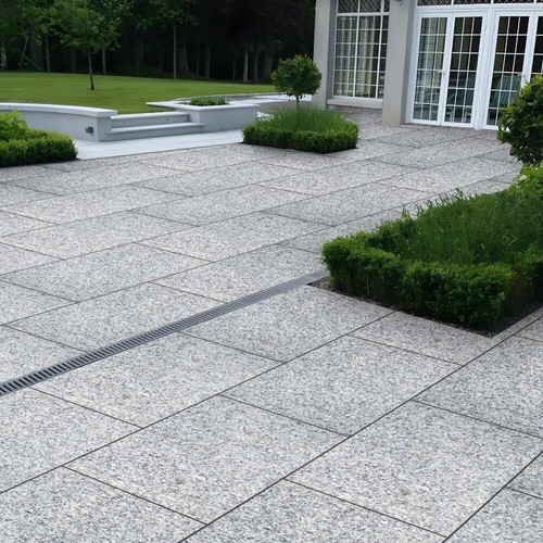 Silver grey granite paving - silver,