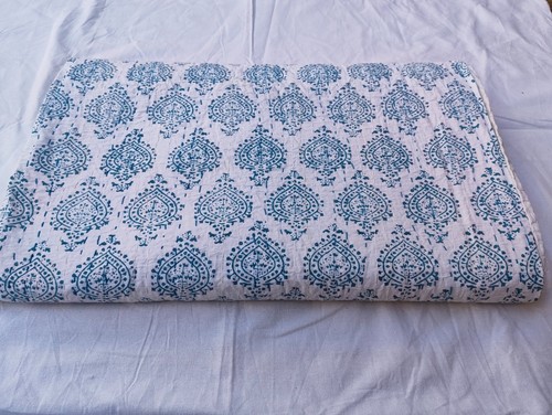 Floral print kantha bedspread - floral,