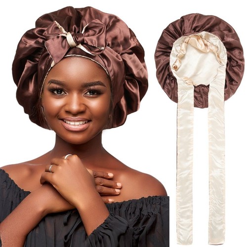 Silk feeling long satin bonnet - silk,