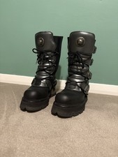 Silver and Black New Rock Boots size 7 (40) 