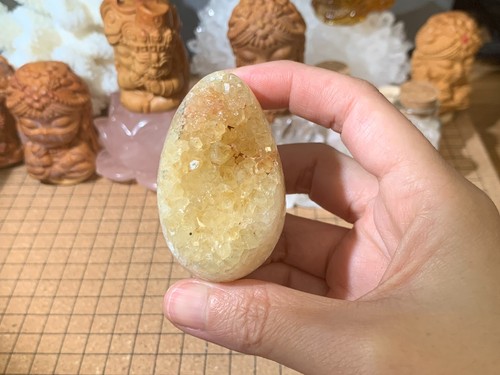 Small natural citrine geode - small,