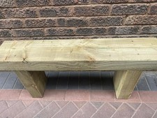 Rustic 2-Seater Wooden Sleeper Bench Small Space Seat Brown 100cm Wide