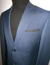 Boating Blazer Navy Grey Stripe Regatta Jacket 38 R Rowing Sport Coat