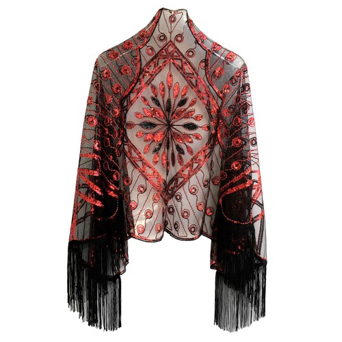 Sequin wedding cape fringed - wedding,