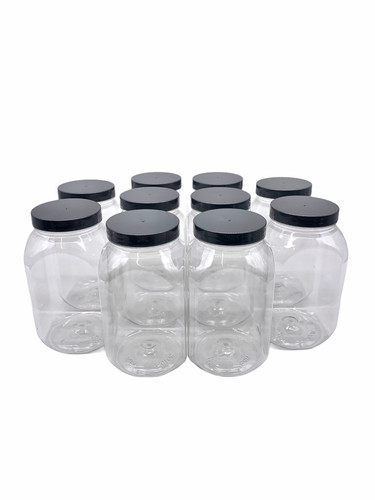 Plastic square storage jars - plastic,