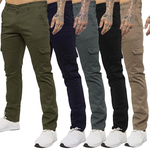 Enzo mens cargo trousers - enzo,