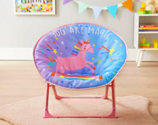 Kids Foldable Unicorn Moon Seat Comfortable Folding Chair Play Room Moonchair