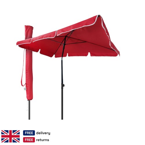 Red rectangular garden parasol - rectangular,