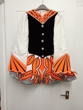Black And Hot Orange Irish Dancing Dress