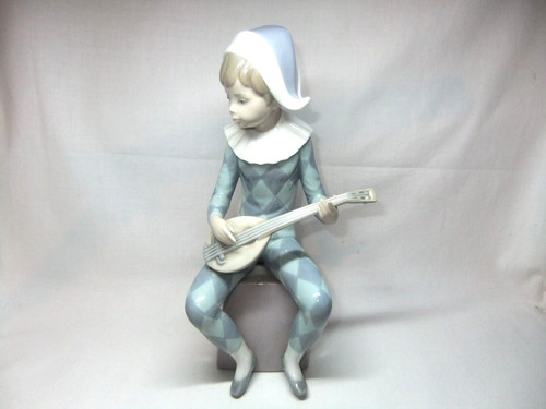 Lladro jester figure - lladro, harlequin