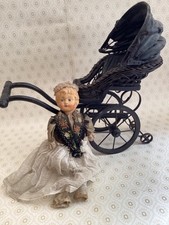Vintage Carriage Buggy Pram Victorian Style Vintage With old doll 