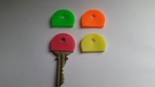 4 x Soft Silicone Neon Key Caps Mixed Covers Plastic Cap Top Tag Door Identifier