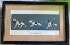 Small Cecil Aldin Framed/glazed Print Foxhound pups “Hunt The Slipper.” 11” x 7”