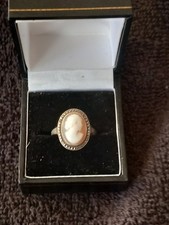 925 Sterling Silver Cameo Ring Size Q