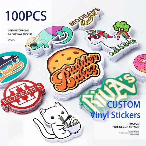100pcs custom stickers pvc - 100pcs,