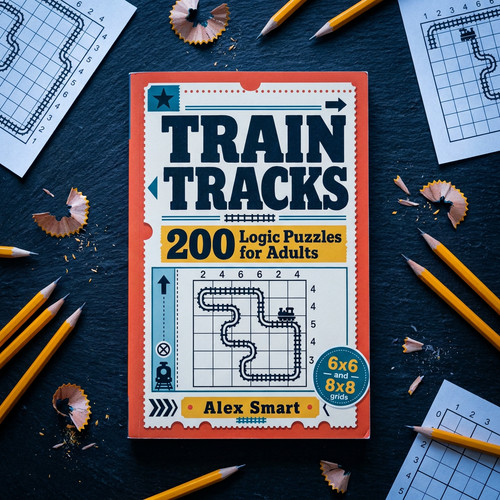 Train tracks puzzle book - train,