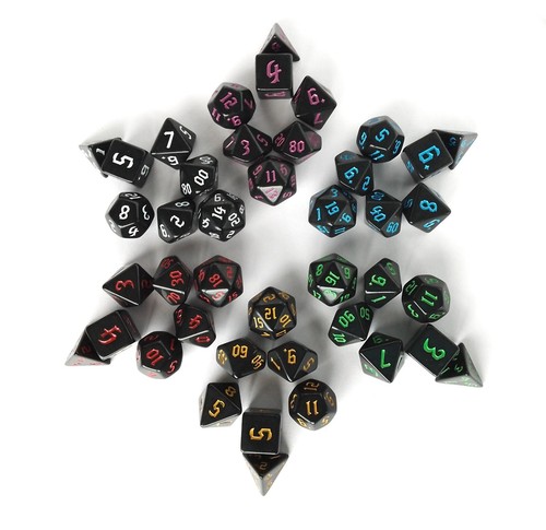 D20 black dice set - d20,