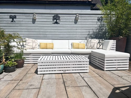 Solid teak garden sofa - solid,
