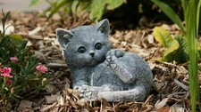 Stone figure cat Bella frost-proof garden decoration cast stone weatherproof garden figure
