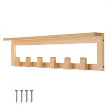 Wooden Coat Rack With Shelf