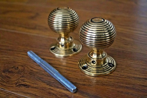 Solid brass door knobs - brass,