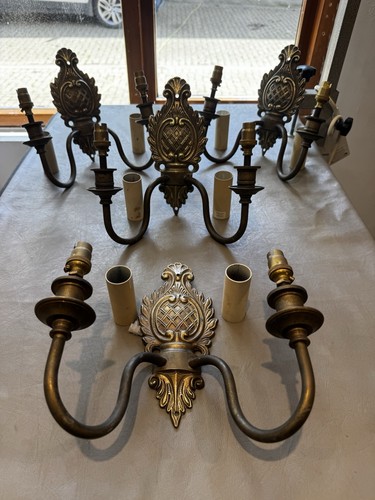 Vintage brass wall sconce - brass,