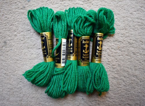 Green anchor tapestry wool - green,