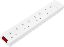 Masterplug Four Socket Rewireable Trailing Socket with Power Indicator and Indiv