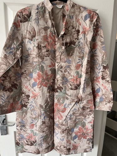 Men cotton floral kurta - cotton,