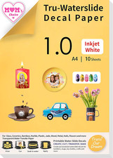 Transourdream Tru-Water Slide Decal Paper Inkjet White 10 Sheets A4 Water 