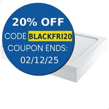 Modern Square Shower Tray 760 x 760mm Easy Plumb Slimline Lightweight White