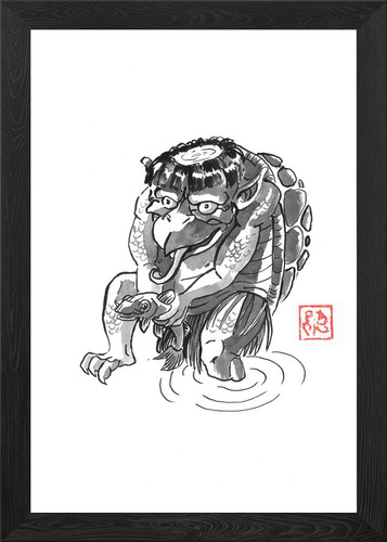 Yokai kappa framed wall art - yokai,