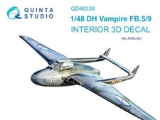 Quinta Studio QD48338, DH Vampire FB.5/FB.9, 3D-Printed decal (for AIRFIX), 1:48