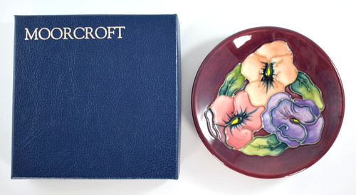 Moorcroft pansy pin - pansy, 1994