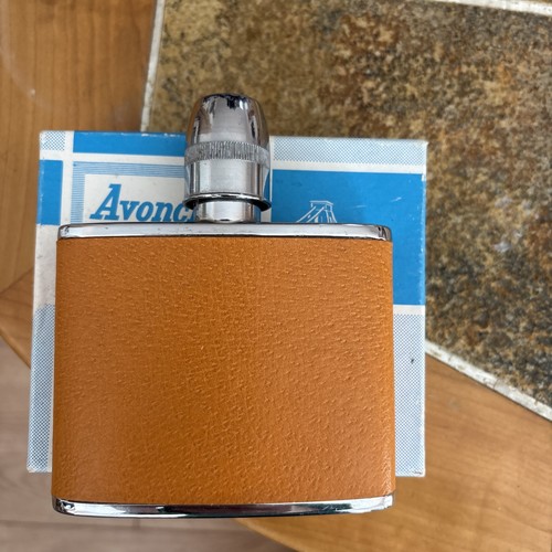 Vintage hip flask - hip, leather