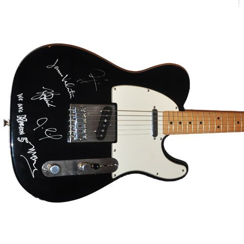 Maroon signed guitar adam - 5,