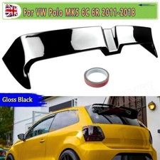 FOR 2009-2017 VW POLO MK5 6R 6C REAR ROOF BOOT SPOILER LIP GLOSS BLACK OTG STYL