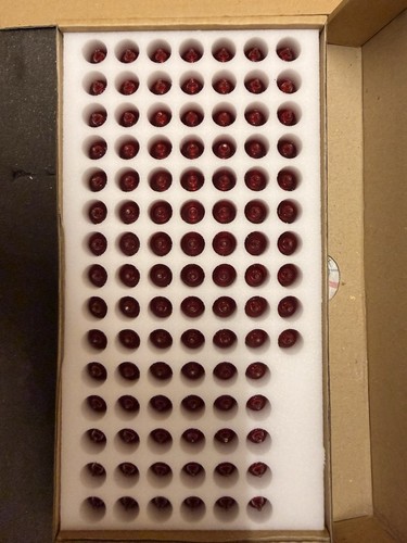 Red glass sprinkler bulbs - glass,