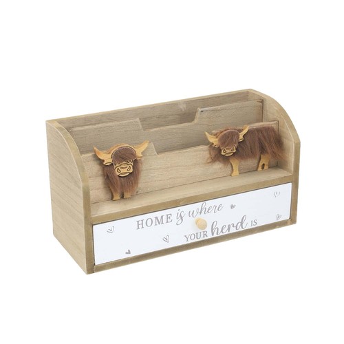 Wooden letter rack with - wooden,