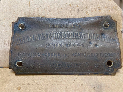 Drummond bros brass plaque - bros,