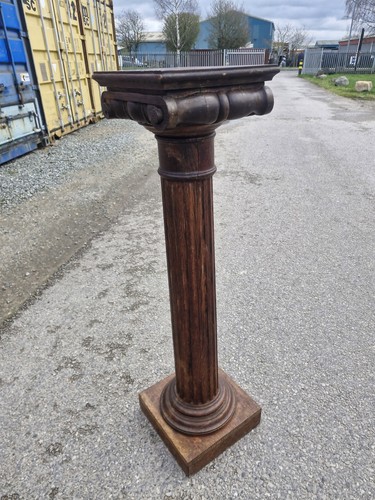 Antique edwardian oak torchere - antique,