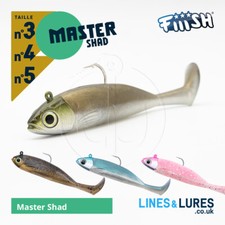 Fiiish Master Shad Lures Combo Pack - Bass Wrasse Pollock Cod Perch Sea Trout