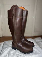 Fairfax & Favor Explorers Boots Mahogany Leather Size 7 Sporting Calf Fit