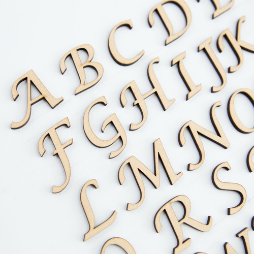 Wooden mdf letters numbers - wooden, &