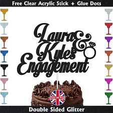 Personalised Engagement Cake Topper Any Name Engagement Party Glitter Cake Decor