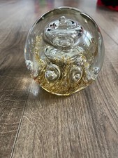 Vintage Large Glass Paperweight Controlled Bubbles Murano?
