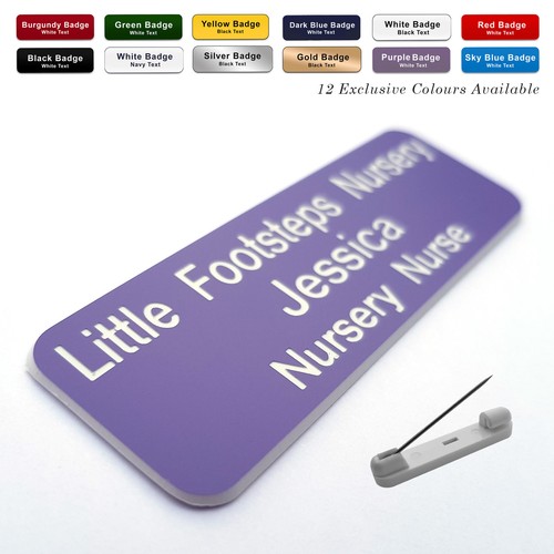 Pin custom engraved - name, badge