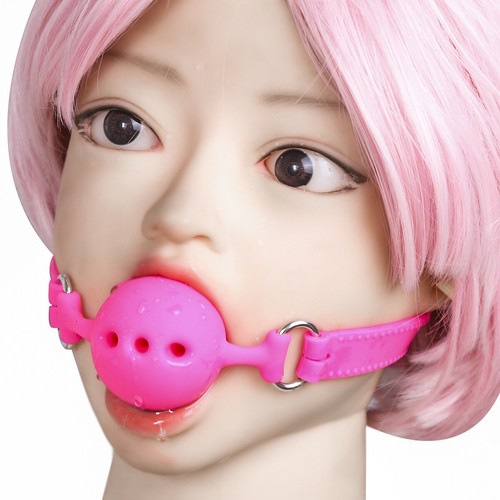 Silicone open mouth ball gag - silicone,