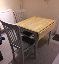 Square Drop Leaf Table And Two